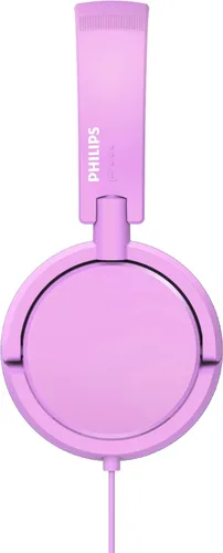 Vista 3 de PHILIPS K2019 - Audífonos ligeros con cable para niños, micrófono integrado, volumen seguro limitado, plegable y duradero, color rosa