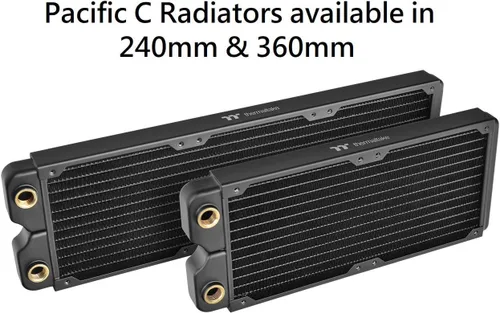 Vista 5 de Thermaltake Pacific DIY Sistema de refrigeración líquida C360 1.063 in Aletas gruesas de alta densidad Tubos de cobre de una fila Radiador de cobre