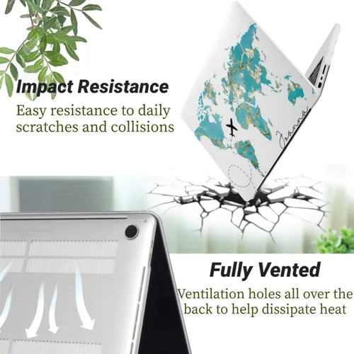 Vista 4 de Funda para laptop compatible con MacBook Air de 15 pulgadas, versión 2026-2023 M5 A3448 M4 A3241 A3114 M3 A2941 M2 Chip con pantalla de retina Mapa