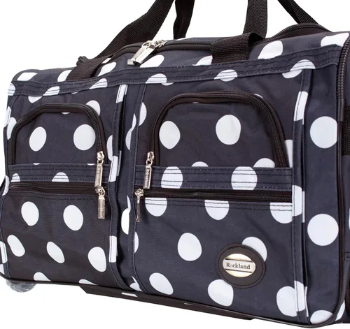Vista 9 de Rockland Rolling Duffel Bag, Black, 22" Negro (Blackdot)