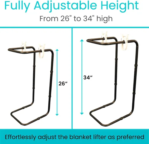 Vista 2 de Vive - Levantador de manta para pies de 26 a 34 pulgadas, protector de pie de cama ajustable - Cama Cradle for Feet - Lift Bar for Sheet Support