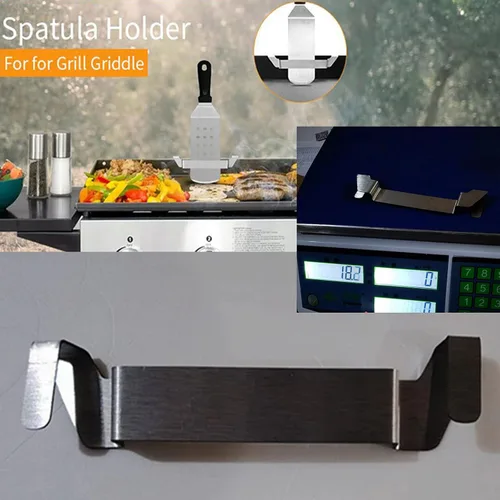 Vista 6 de Soporte de espátula de acero inoxidable, soporte para herramientas de barbacoa, soporte de herramientas de acero inoxidable para acampar al aire
