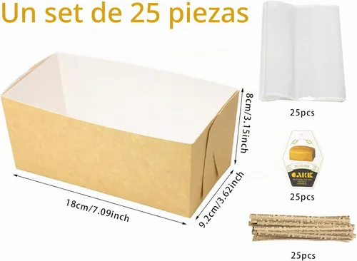Vista 2 de 25 moldes de papel desechables para hornear pan #140Kraft