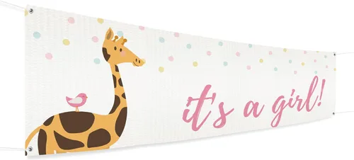 Vista 65 de Cartel de baby shower para uso en interiores y exteriores de 4 x 1 pies, pancarta grande personalizada y letreros con cuerda para colgar, telón