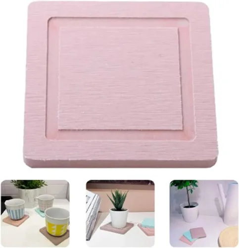 Vista 3 de Paquete de 2 posavasos de diatomita, posavasos para bebidas, portavasos de diatomita, posavasos de absorción de agua rápida, portavasos de diatomeas
