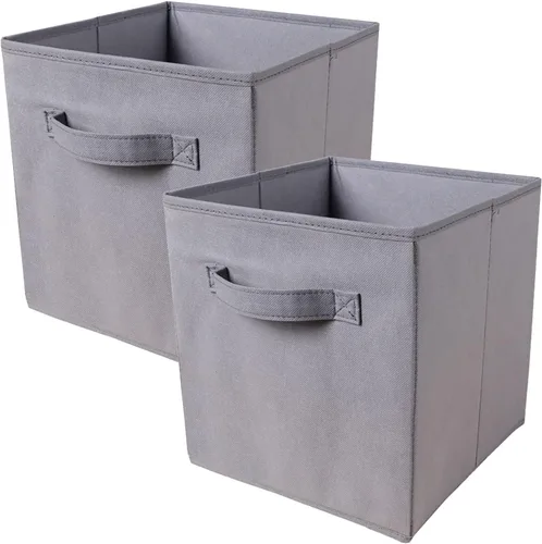 Vista 11 de PowerKing Cubos de almacenamiento plegables con asas, contenedores plegables de tela para estantes de armario, contenedores de almacenamiento