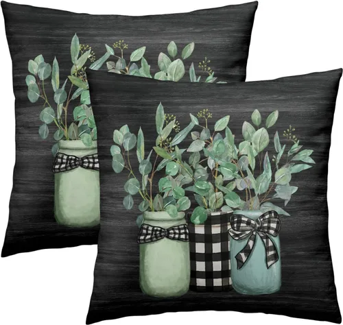 Vista 73 de Giwawa Juego de 2 fundas de almohada decorativas con diseño floral de girasol de 16 x 16 pulgadas, fundas de cojín decorativas para el hogar, sofá