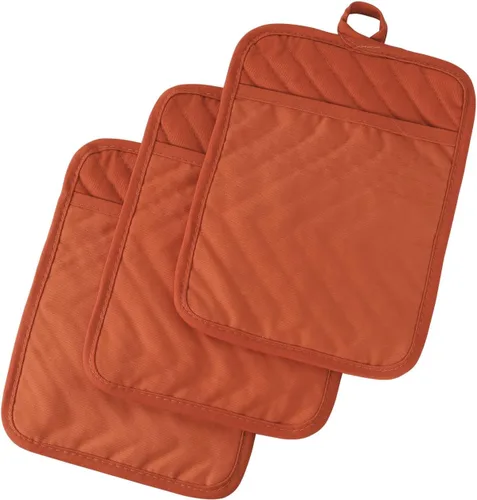Vista 11 de Anyi Juego de soportes para ollas y guantes de horno de 7 x 9 pulgadas, resistentes al calor, de algodón, con bolsillo para ollas, características