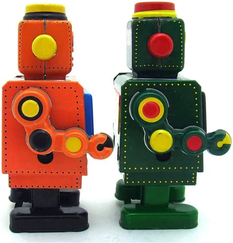 Vista 3 de Charmgle MS519 Retro Tin Toy Robot Wind-Up Toy Fotografía Decoración Novedad Regalo Colección Adulto (Naranja)