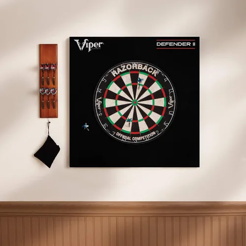 Vista 2 de Viper Defender II - Juego de tablero de dardos con punta de acero y sisal/cerdas