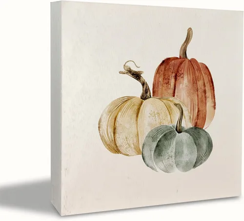 Vista 8 de KEUSPI Letreros de otoño para decoración del hogar, decoración de otoño, placa de madera de granja, decoración de escritorio de otoño, decoración