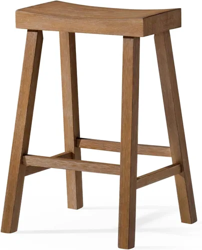 Vista 11 de Maven Lane Taburete de bar de cocina, moderno taburete de bar de madera de granja, taburete de isla de cocina, taburetes de bar de altura