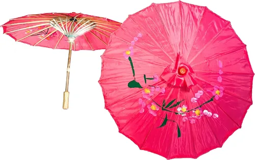 Vista 7 de TJ Global Paquete de 2 paraguas chinos japoneses para niños, 22 pulgadas, para bodas, fotografías, disfraces, cosplay, decoración y otros eventos, 2