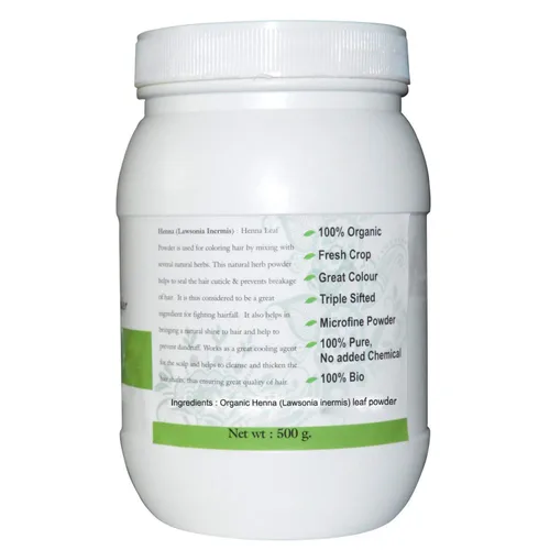 Vista 4 de Indus Valley Polvo de hoja de henna 100% orgánico, 17.64 oz