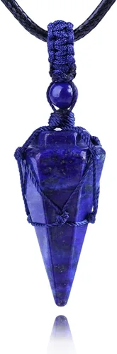 Vista 14 de Collar de 6 facetas de cristal de chakra de Reiki y piedra curativa, colgante de cristal puntiagudo, collar de cuerda ajustable para mujeres