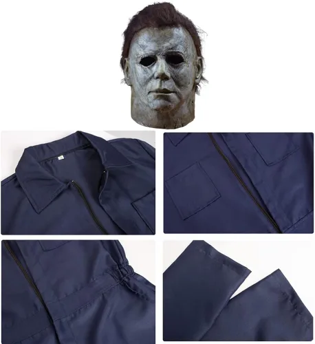 Vista 7 de Michael Myers - Disfraz de Halloween con máscara para disfraz de cosplay para adultos