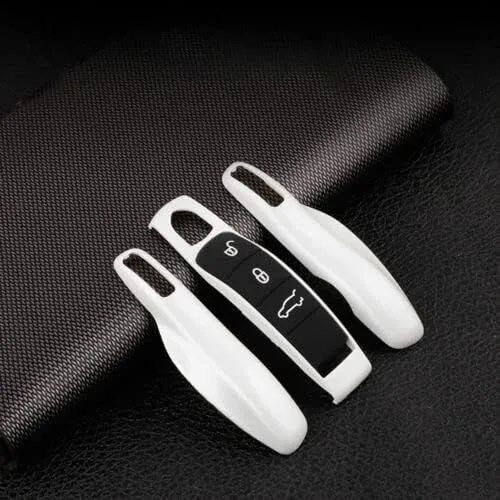 Vista 4 de TEAMWILL Funda para llave remota de fibra de carbono para Porsche Panamera Cayenne Macan (negro)