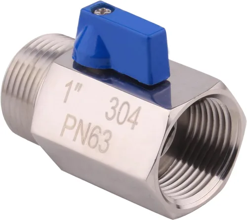Vista 2 de DERNORD Válvula de bola de acero inoxidable Mini rosca NPT (1" hembra y macho)