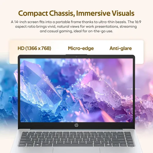 Vista 4 de HP Stream - Laptop HD para estudiantes y negocios de 14 pulgadas con copiloto AI, AMD Athlon 7120, 4 GB de RAM, almacenamiento de 1.12 TB