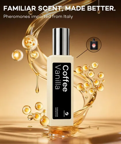 Vista 4 de purefittech Aceite de perfume de feromonas para mujer, fragancia enrollable de vainilla de café de larga duración, perfume de aceite esencial puro