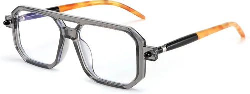 Vista 10 de FEISEDY Gafas de lectura vintage cuadradas con bloqueo de luz azul, para mujeres y hombres, de los años 70, planos, estilo aviador, Gafas B0090