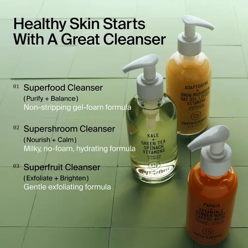 Vista 12 de Youth To The People Limpiador facial Superfood - Lavado facial diario de Kale + té verde, removedor de maquillaje suave, con antioxidantes calmantes