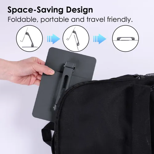 Vista 6 de Soporte para tablet para escritorio, soporte ajustable y estable, plegable multiángulo, compatibilidad universal para tabletas de 4 a 13.3 pulgadas