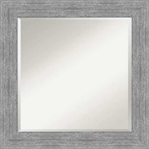 Vista 10 de Amanti Art Brown Wall Mirror 25x21 Bark Rustic Char Rectangle Bathroom Mirror for Wall Decor Living Room, Small Rustic Farmhouse Frame, Hangs