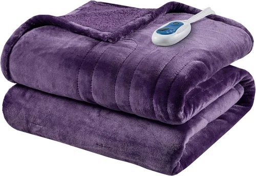Vista 39 de Beautyrest Manta térmica reversible - Manta térmica Sherpa de felpa, color beige