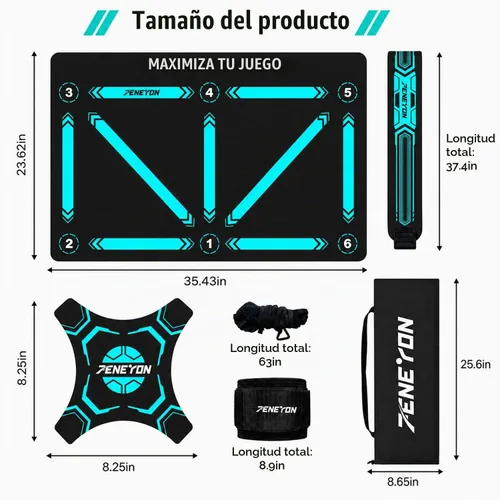 Vista 2 de Soccer Training Mat, Soccer Training Equipment, Soccer Gifts for Boys 8-12
