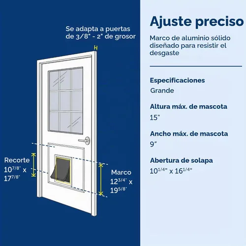 Vista 3 de Puerta de aluminio para mascotas PetSafe Freedom - Marco duradero - Pequeña, mediana, grande, extragrande