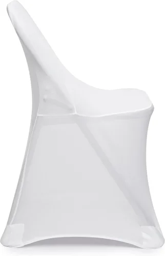 Vista 3 de Lann's Linens 10 fundas de silla plegables de elastano blanco para bodas, fiestas y banquetes