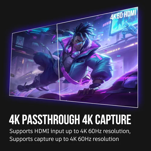 Vista 4 de Tarjeta de captura interna 4K, tarjeta de captura PCIe, HDMI, paso 4K60, latencia ultra baja para transmisión y grabación, para PS4, PS5, Xbox