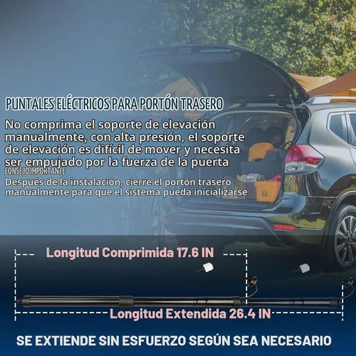 Vista 8 de Soporte de elevación de compuerta trasera eléctrica compatible con amortiguador de choque para Rogue S SL SV Sport Utility 2014-2019 Reemplaza