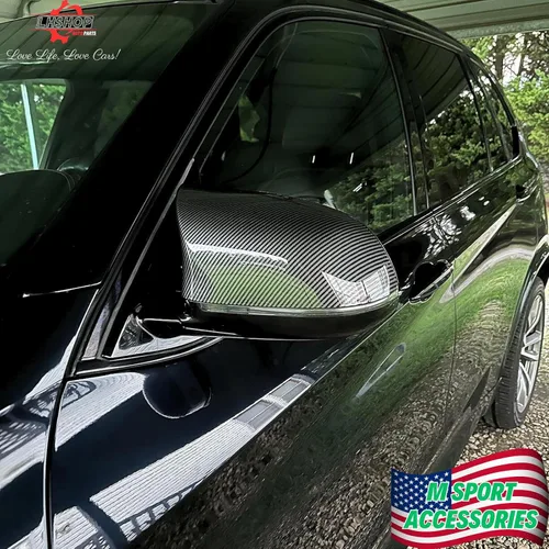 Vista 5 de M Style Fundas de Espejo Lateral de Coche Reemplazo para BMW X5 F15 X3 F25(LCL) X4 F26 M40i X6 F16 2013-2018 Accesorios de Fibra de Carbono Exterior