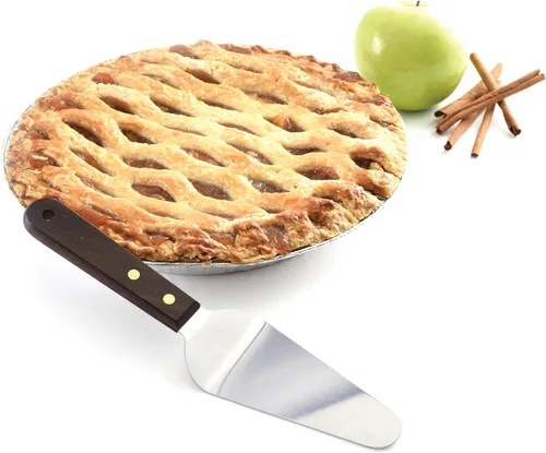 Vista 4 de Norpro Espátula para servidor de pastel con mango de madera de acero inoxidable