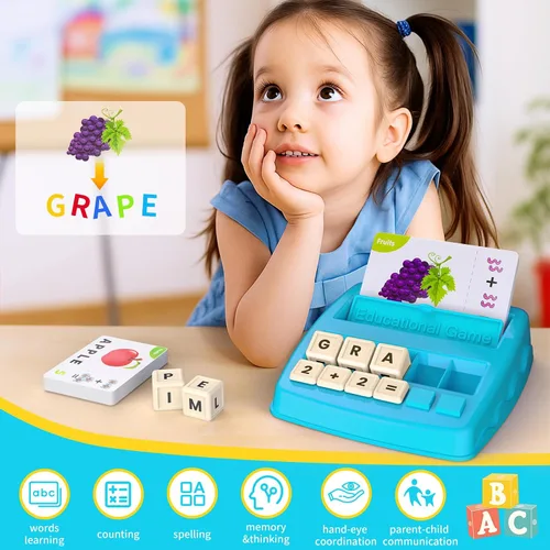 Vista 4 de Juguetes educativos Juegos de aprendizaje para niños de 3 a 8 años, juego educativo de emparejar letras y ortografía, juego de matemáticas tempranas