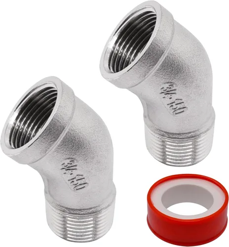 Vista 18 de 1 PIEZA Accesorios de Codo de 45 Grados, Tubo Macho NPT de 1" a 1" NPT Hembra 304 Accesorio de Tubería de Acero Inoxidable, Acoplador Conector