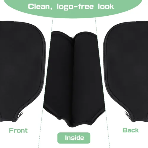 Vista 3 de 2 fundas de paleta de pickleball, neopreno duradero universal de 8.26 x 11.8 pulgadas con cremallera, bolsa de almacenamiento, se adapta a raquetas