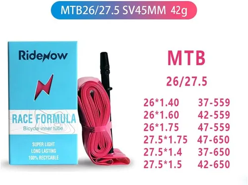 Vista 2 de RideNow 1/2/4 Pack Ultralight Bike Inner Tube 700 x 18-32 / MTB27.5/29 inch x 1.9-2.5 TPU Inner Tubes with 45/65/85mm Length French Valve Super Bike