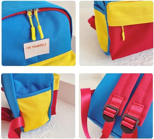 Vista 4 de Mochila Kawaii de 11 pulgadas, bonita mochila estética para viajes, mini bolsa ligera de dibujos animados, Negro, mini