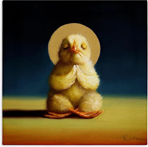 Vista 6 de Stupell Industries Yoga Chicks Birds of Paradise posan animales divertidos, diseño de Lucia Heffernan, arte de pared, 17 x 17 pulgadas