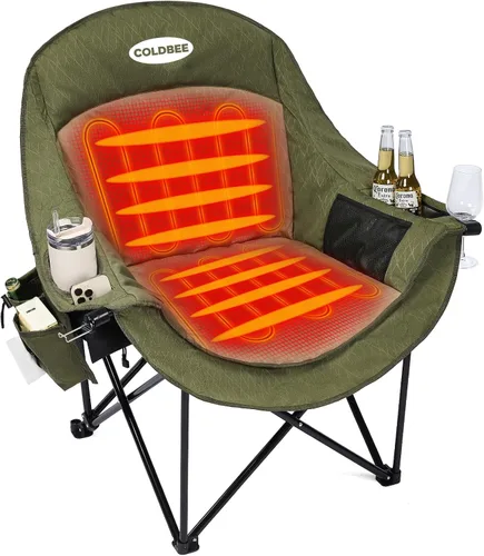 Vista 17 de Silla de camping térmica de gran tamaño, acolchado resistente Negro azabache