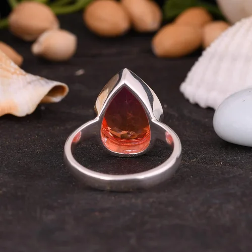 Vista 68 de PANOPLY Bio Pink Doublet Quartz Solid 925 Sterling Silver Ring for Women