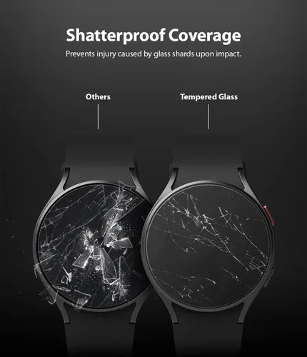 Vista 7 de Ringke Vidrio [Paquete de 4] Compatible con Samsung Galaxy Watch 4 Protector de pantalla (1.732 pulgadas), dureza 9H, antiarañazos, cubierta