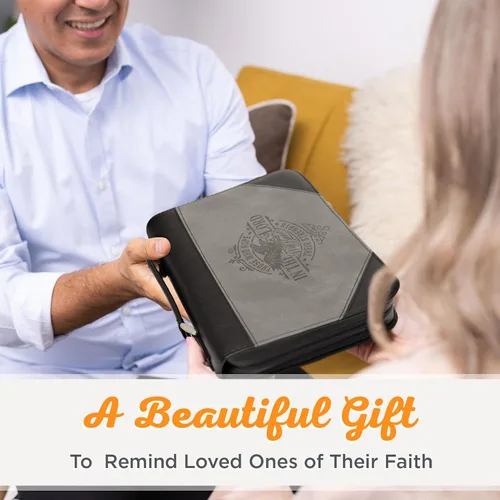 Vista 10 de Christian Art Gifts Funda de cuero vegano para la Biblia clásica de las Escrituras para hombres: versículo bíblico inspirador Hope in the Lord
