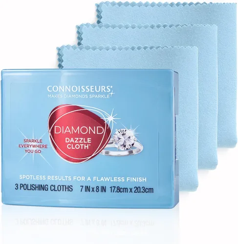 Vista 8 de CONNOISSEURS Dream Team Diamond Cleaning Bundle - Incluye Diamond Dazzle Stik y 2 paños de limpieza de joyas para anillos, aretes y pulseras
