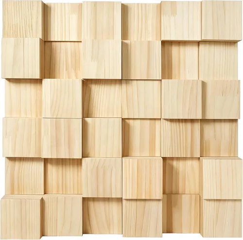 Vista 6 de BXI - Difusor de sonido de madera, paneles de difusión acústica de 24 x 24 x 2.8 pulgadas de grosor, añaden vitalidad musical a la sala de escucha