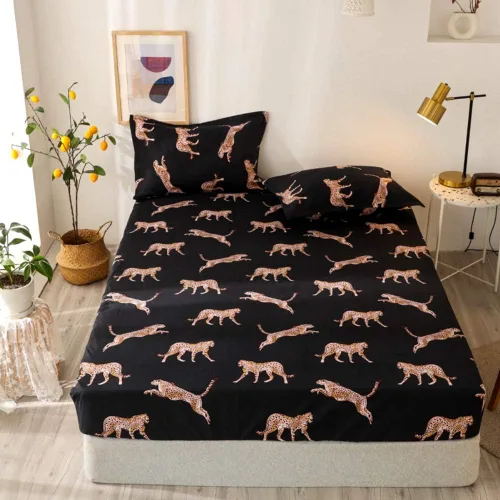 Vista 22 de Juego de sábanas bajeras con estampado de mármol, tamaño individual, elegante, de lujo, color negro, para niños, adolescentes, adultos, decoración