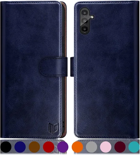 Vista 10 de SUANPOT Funda tipo cartera para Samsung Galaxy A13 5G con bloqueo RFID, tarjetero de crédito, funda protectora de piel sintética con tapa para Negro